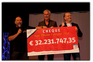 De cheque met het eindbedrag